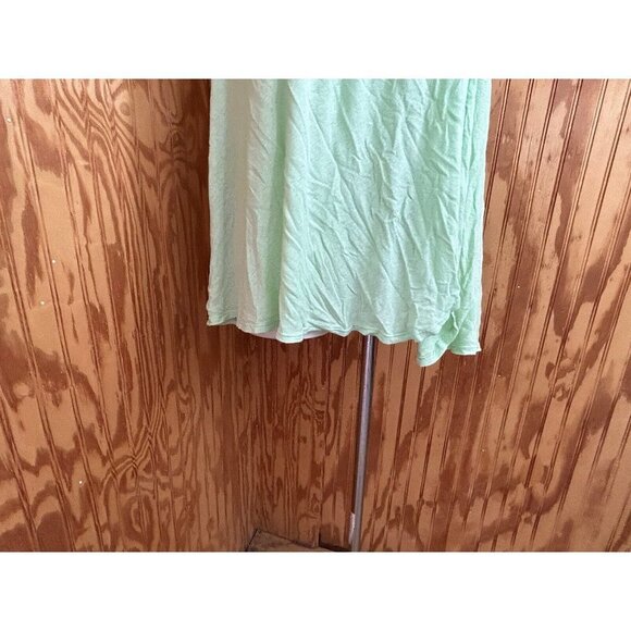 Free People Lite Lime Green Knit Small Short Sleeve Blouse Oversized Linen - Picture 2 of 8